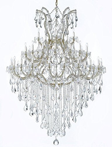 Large Foyer / Entryway Maria Theresa Crystal Chandelier Lighting H 72" W 52" Trimmed With Spectra Crystal - Reliable Crystal Quality By Swarovski - A500-Gold/B13/2756/36+1Sw