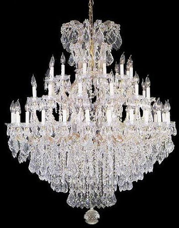 Large Foyer Maria Theresa Empress Crystal Chandelier Gold Finish - Grand Entryway Lighting H60" W52"