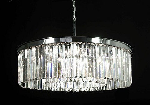 Inspired Odeon Style Empress Crystal Glass Fringe 1-Tier Chandelier Chandeliers Lighting Chrome Finish - G7-Cs/2164/11