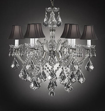 Maria Theresa Crystal Chandelier Empress Crystal (Tm) With Black Shades - J10-Blackshades/Silver/B7/26067/6