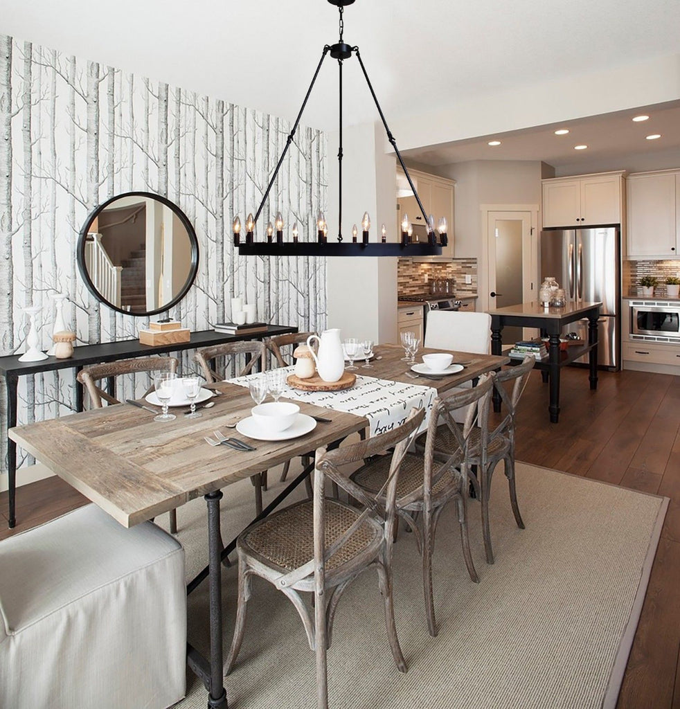 Inspired Camino Style Chandelier – One Tier Wagon Wheel, Wrought Iron Vintage Barn Metal Rustic Industrial Lighting, W38" x H40"