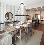 Inspired Camino Style Chandelier – One Tier Wagon Wheel, Wrought Iron Vintage Barn Metal Rustic Industrial Lighting, W38" x H40"