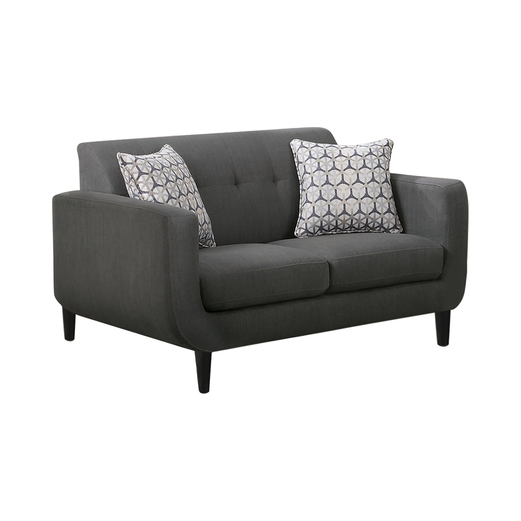 Set of 3 - Stansall Tufted Back Sofa + Loveseat + Chair Grey - D300-10049