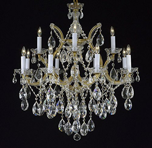 Maria Theresa Crystal Chandelier Lighting Chandeliers Dressed With Diamond Cut Crystal H 30" W 28" - A500-B77/21532/12+1