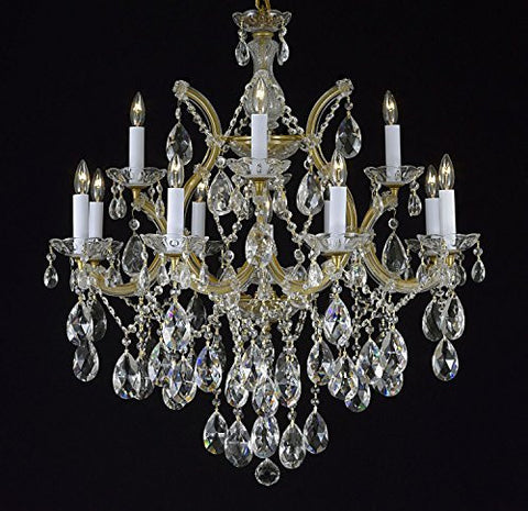 Maria Theresa Crystal Chandelier Lighting Chandeliers Dressed With Diamond Cut Crystal H 30" W 28" - A500-B77/21532/12+1