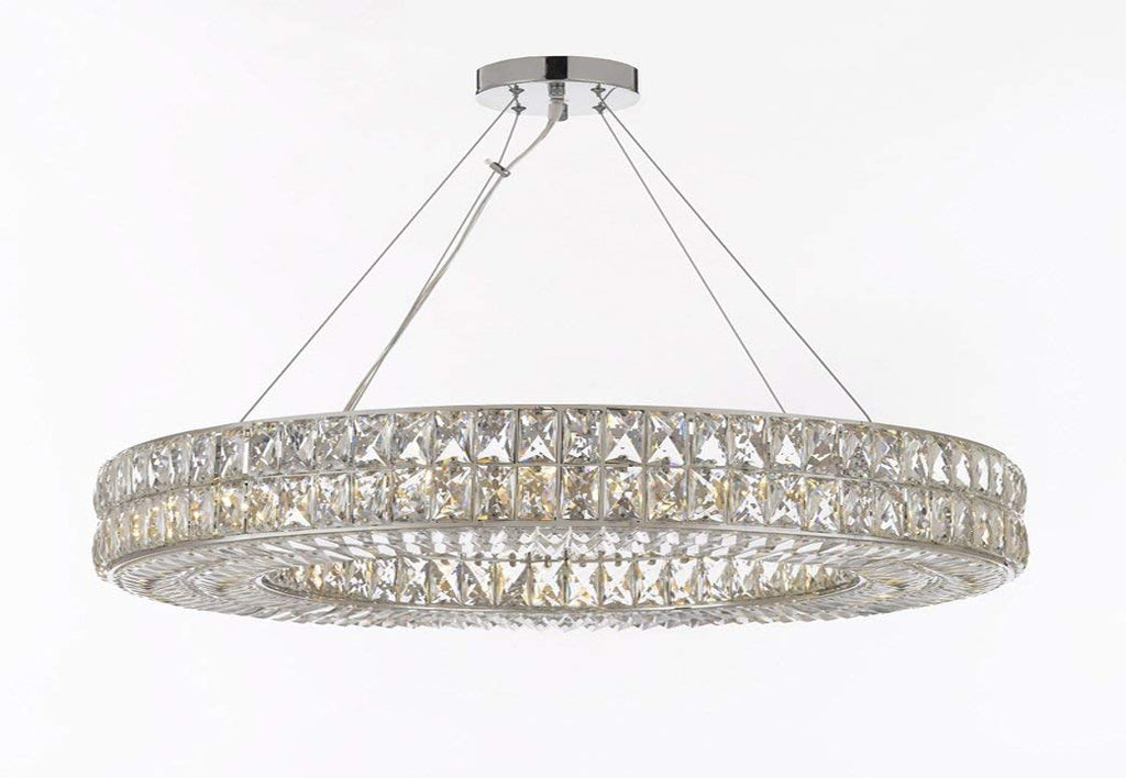 Set of 4 - Crystal Nimbus Ring Chandelier Chandeliers Modern/Contemporary Lighting Pendant 44" Wide - Good for Dining Room, Foyer, Entryway, Family Room and More! - 4EA GB104-3063/17