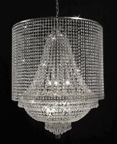 Empire Crystal Chandelier Lighting With Crystal Shade - A500-Silver/C1/870/9