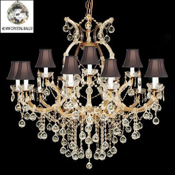Swarovski Crystal Trimmed Chandelier Crystal Chandelier W/Crystal Balls & Shades - A500-B6/Sc/21510/15+1 Sw