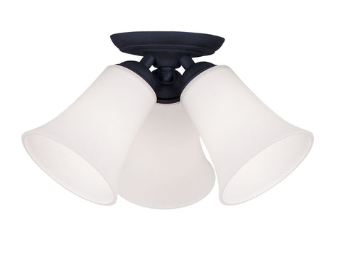 Livex Ridgedale 3 Light Black Ceiling Mount - C185-6462-04