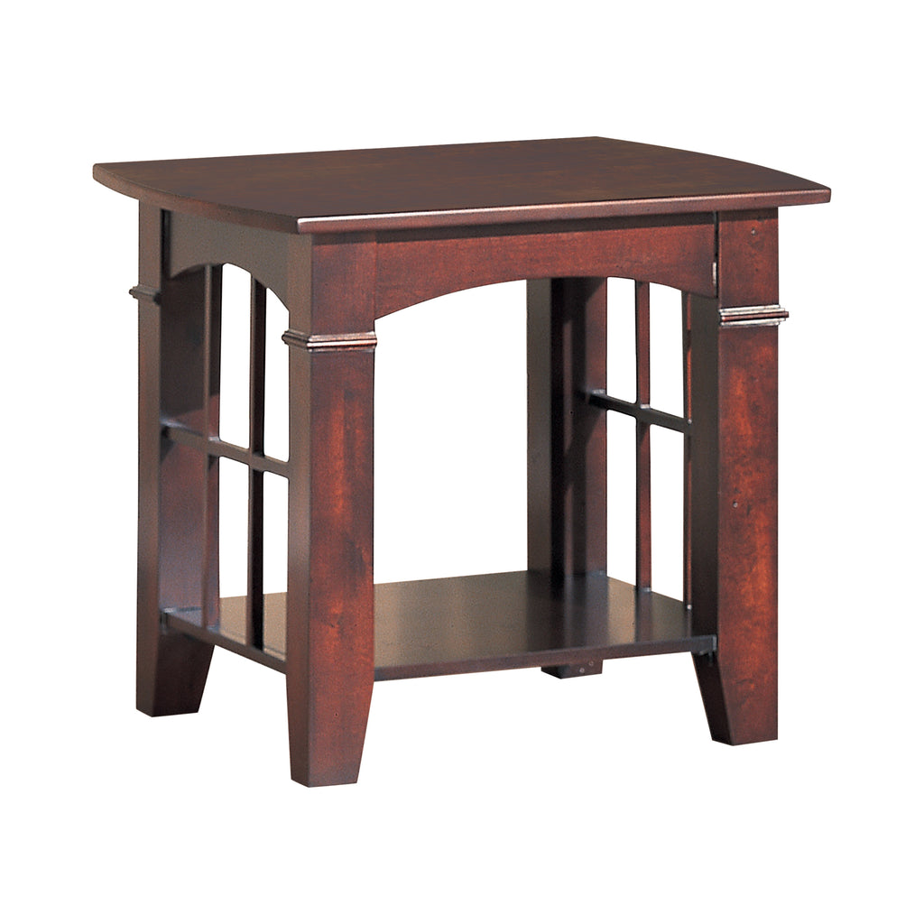 Set of 3 - Samuel Rectangular Coffee Table + Rectangular End Table (2pcs) With Lower Shelf Merlot - D300-10097