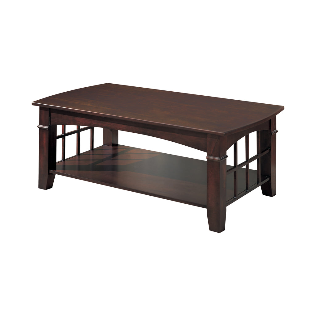 Set of 3 - Samuel Rectangular Coffee Table + Rectangular End Table (2pcs) With Lower Shelf Merlot - D300-10097