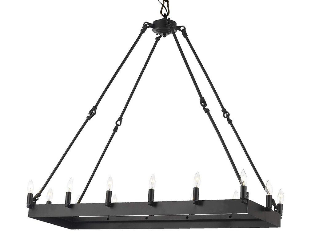 Inspired Camino Style Chandelier - Wrought Iron Vintage Barn Metal Castile Chandelier Chandeliers Industrial Loft Rustic Lighting H 35" X W 14"- G7-3429/14