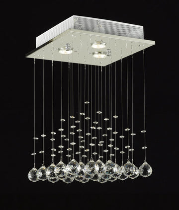 JAC D'LIGHTS J10-C9071S-3us Modern Rain Drop Lighting Crystal Ball Fixture Pendant Chandelier 18 by 12-Inch Modern - J10-C9071S-3