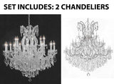Set of 2-1 Chandelier Crystal Lighting Empress Crystal (TM) H38" W37" and 1 Large Foyer/Entryway Maria Theresa Empress Crystal (tm) Chandeliers Lighting! H 60" W 52" - CS/1/21510/15+1 + CS/B12/2756/36+1 A500-