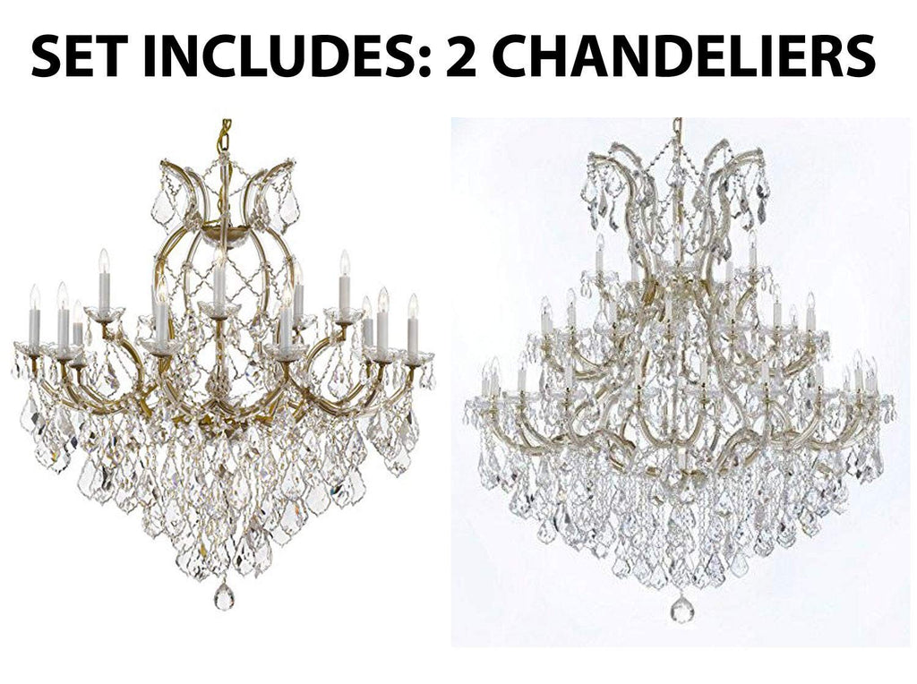 Set of 2-1 Maria Theresa Crystal Lighting Chandeliers Lights Fixture Ceiling Lamp H38" X W37" and 1 Large Foyer/Entryway Maria Theresa Empress Crystal (Tm) Chandeliers Lighting! H 60" W 52" - 1/21510/15+1 + B12/2756/36+1 A500-