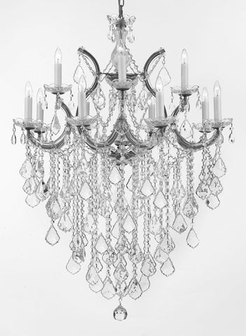 Maria Theresa Chandelier Lights Fixture Pendant Ceiling Lamp Dressed HT 40" WD 28" - Good for Dining Room, Foyer, Entryway, Living Room and More! - A500-B12/CS/21532/12+1