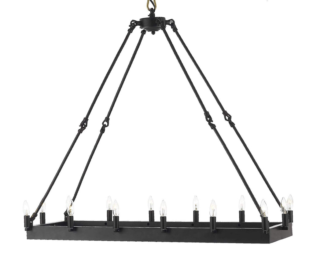 Inspired Camino Style Chandelier - Wrought Iron Vintage Barn Metal Castile Chandelier Chandeliers Industrial Loft Rustic Lighting H 35" X W 14"- G7-3429/14