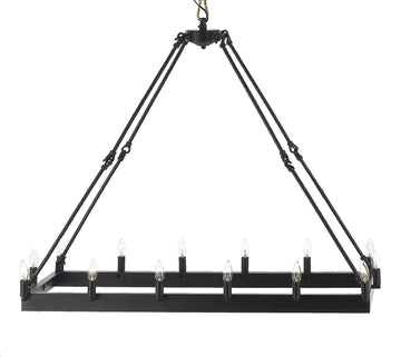 Inspired Camino Style Chandelier - Wrought Iron Vintage Barn Metal Castile Chandelier Chandeliers Industrial Loft Rustic Lighting H 35" X W 14"- G7-3429/14