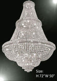French Empire Crystal Chandelier Lighting W/ Swarovski Crystal 6Ft Tall - Perfect For An Entryway Or Foyer - A500-Silver/448/48Sw