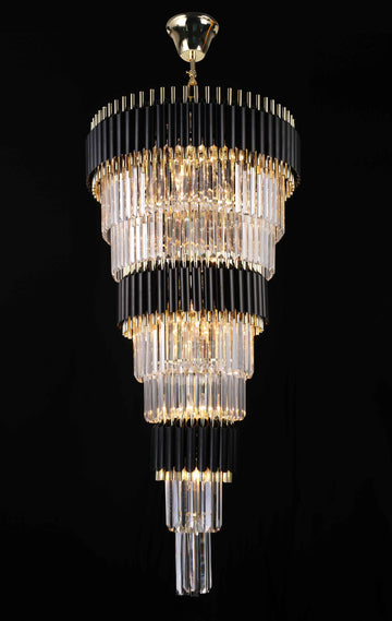 Inspired Odeon Style Crystal Glass Fringe 9 Tier Chandelier W24" x H55" - Great for Entryway/Foyer, Living Room and More--Limited Edition - G7-76217/27