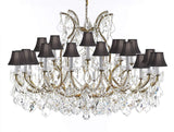 Crystal Chandelier Lighting Chandeliers H35" X W46" Great for The Foyer, Entry Way, Living Room, Family Room and More! w/Black Shades - A500-B62/BLACKSHADES/2MT/24+1
