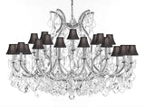 Crystal Chandelier Lighting Chandeliers H35"X W46" Great for The Foyer, Entry Way, Living Room, Family Room and More! w/Black Shades - A500-B62/CS/BLACKSHADES/2MT/24+1