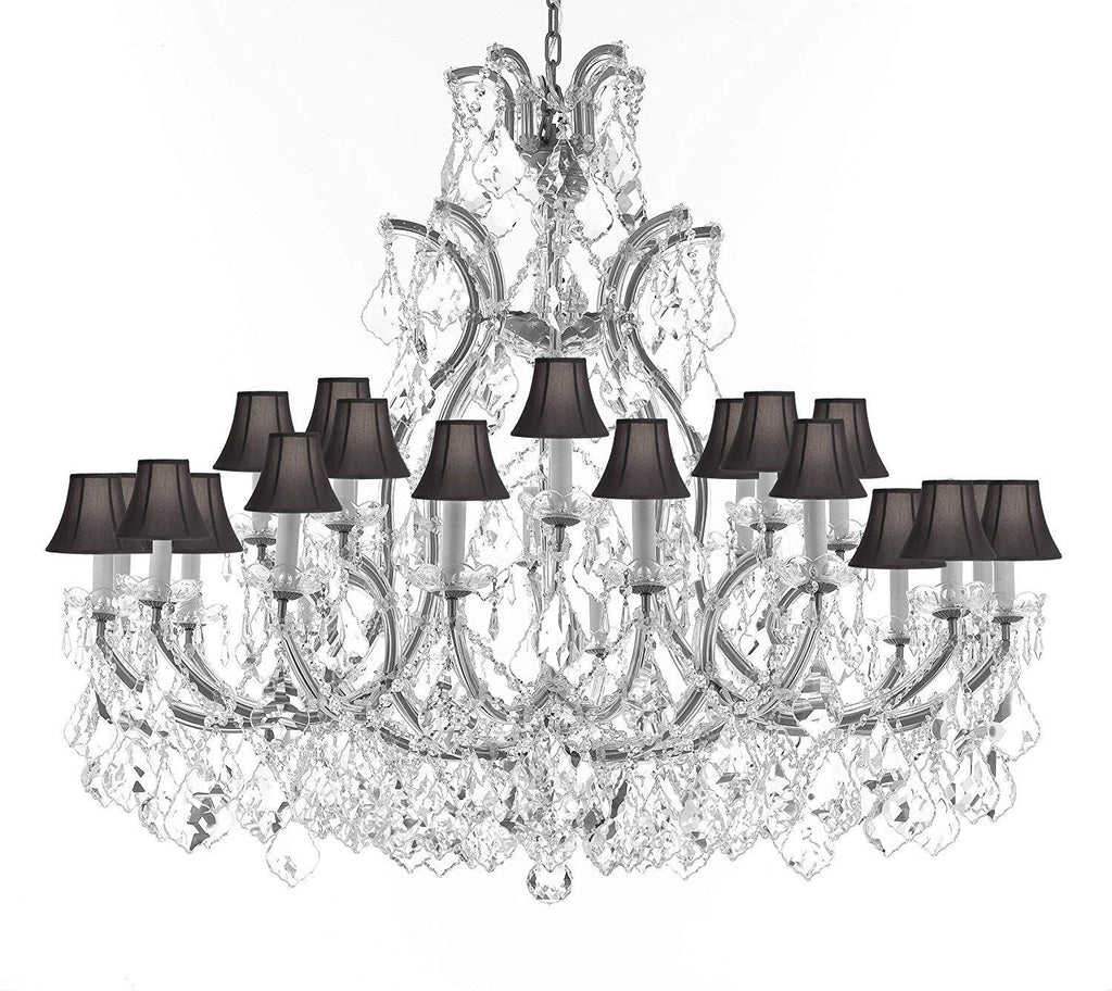 Crystal Chandelier Lighting Chandeliers H41"X W46" Great for the Foyer, Entry Way, Living Room, Family Room and More w/Black Shades - A500-B62/CS/BLACKSHADES/52/2MT/24+1