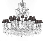 Crystal Chandelier Lighting Chandeliers H41"X W46" Great for the Foyer, Entry Way, Living Room, Family Room and More w/Black Shades - A500-B62/CS/BLACKSHADES/52/2MT/24+1