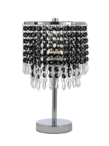 Chrome Round Crystal Bedroom Desk Lamp Table Lamp Bedside Lamp with Black Crystal - J10-SP-106/B87