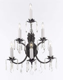 Swarovski Crystal Trimmed Wrought Iron 3 Tier Wall Sconce! W16 x H24 - A500-6/3034SW