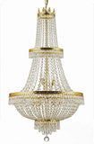 French Empire Crystal Chandelier Lighting H50" X W24" Good for Foyer, Entryway, Family Room, Living Room and More! - A500-CG/870/15