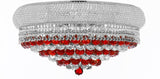 Swarovski Crystal Trimmed Moroccan Style French Empire Flush Crystal Chandelier H15" X W24" Dressed with Ruby Red Crystal Balls - Good for Dining Room, Foyer, Entryway, Family Room and More - A500-B96/FLUSH/CS/542/15SW