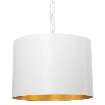 6 Light Matte White + Antique Gold Eclectic  Industrial  Modern Chandelier - C193-8686-MT-GA