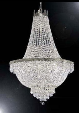 French Empire Crystal Chandelier Lighting H30" X W24" - A500-Silver/870/9