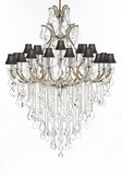 Swarovski Crystal Trimmed Chandelier Lighting Chandeliers H65" X W46" Great for the Foyer, Entry Way, Living Room, Family Room and More w/Black Shades - A500-B12/BLACKSHADES/52/2MT/24+1SW
