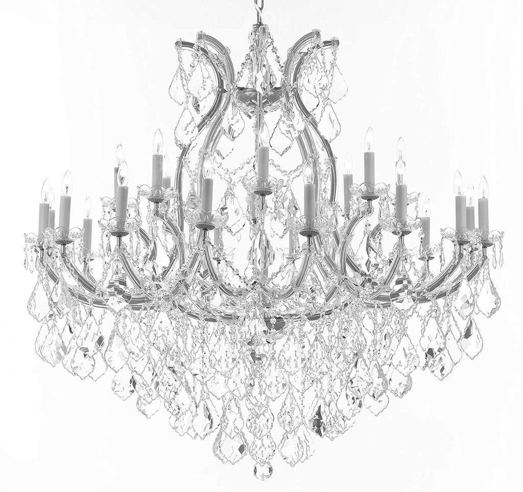 Swarovski Crystal Trimmed Chandelier Lighting Chandeliers H46" X W46" Dressed with Large, Luxe Crystals! - Great for The Foyer, Entry Way,Living Room, Family Room and More! - A500-B90/CS/2MT/24+1SW