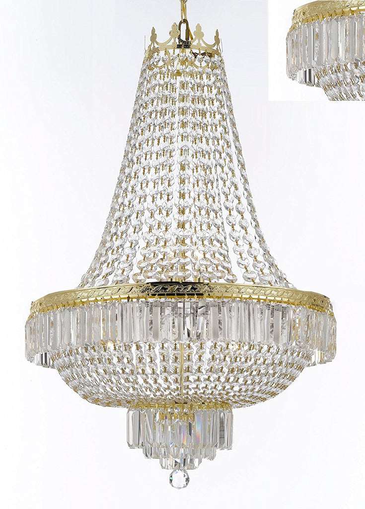French Empire Crystal Chandelier Lighting -Great for the Dining Room, Foyer, Entry Way, Living Room! H50" X W30" - A500-B102/CG/870/14LARGE