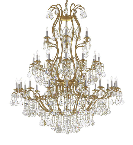 Large Foyer Iron Chandelier Chandeliers Lighting with Crystal! H60" x W52" - A500-CG/3031/36+1