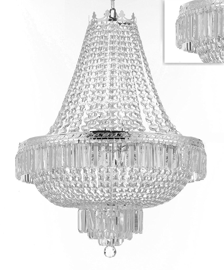 French Empire Crystal Chandelier Lighting - Great for the Dining Room, Foyer, Entry Way,Living Room! H24" X W24" - A500-B102/C3/CS/870/9
