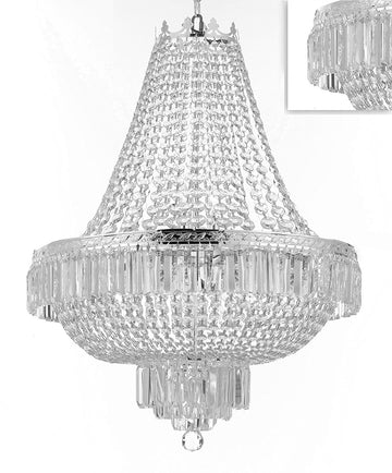 French Empire Crystal Chandelier Lighting - Great for the Dining Room, Foyer, Entry Way,Living Room! H24" X W24" - A500-B102/C3/CS/870/9
