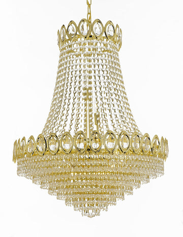 French Empire Crystal Chandelier Chandeliers Lighting H30 X Wd24 9 Lights Empire - 6290/9 GOLD