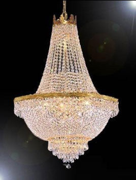 French Empire Crystal Chandelier Lighting H30" X W24"