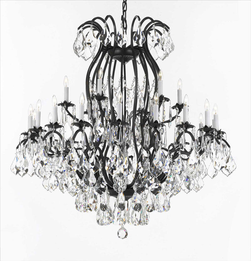 Wrought Iron Chandelier Crystal Chandeliers Lighting Empress Crystal (Tm) H46" W46" - A500-3034/18+6