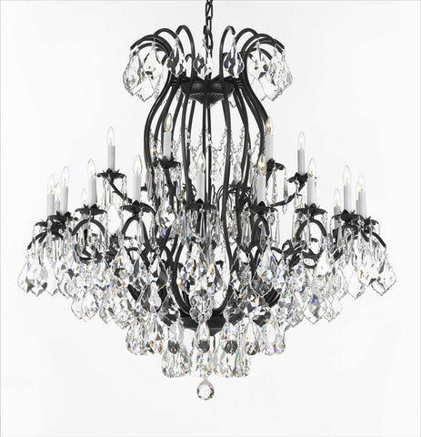 Wrought Iron Chandelier Crystal Chandeliers Lighting Empress Crystal (Tm) H46" W46" - A500-3034/18+6