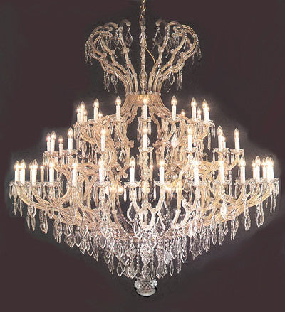 Large Foyer / Entryway Maria Theresa Chandelier Crystals Crystal Lighting H82" X W84" - A500-3103/64+8Sw