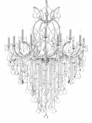 Maria Theresa Chandelier Crystal Lighting Chandeliers H50" X W37" Great For Large Foyer / Entryway Trimmed With Spectra (Tm) Crystal - Reliable Crystal Quality By Swarovski - A500-B12/Silver/21510/15+1Sw