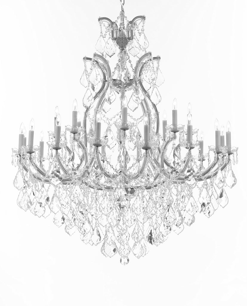 Crystal Chandelier Lighting Chandeliers H52" X W46" Dressed with Large, Luxe, Diamond Cut Crystals Great for the Foyer, Entry Way, Living Room, Family Room and More - A500-B90/CS/52/2MT/24+1DC