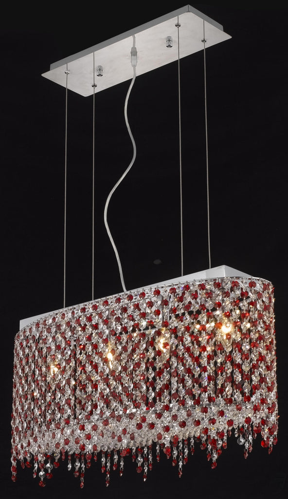 C121-1392D26C-TO/RC By Elegant Lighting Moda Collection 4 Light Chandeliers Chrome Finish