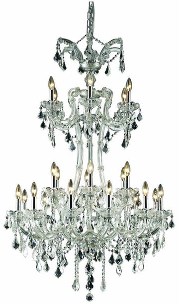 C121-2800G32C/EC By Elegant Lighting - Maria Theresa Collection Chrome Finish 24 Lights Foyer/Hallway