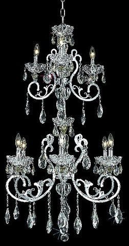 C121-2830G45C/RC By Elegant Lighting Aria Collection 9 Light Chandeliers Chrome Finish